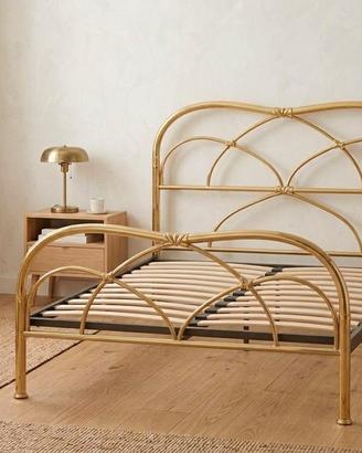 Letto Matrimoniale in Ottone Barel con Rete Doghe