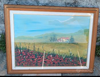 dipinto con quadro in legno