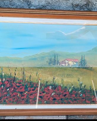 dipinto con quadro in legno