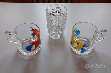 n.3 bicchieri NUTELLA FERRERO CON MANICO, 1970