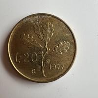 Moneta da 20 lire del 1977