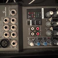 Mixer audio 5 canali compatto con phantom power