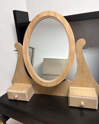 Specchio elegante da tavolo in legno