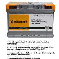 Batteria Continental 70ah efb start stop 760ah