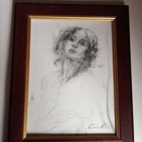 Quadro con cornice - Ritratto matita su carta 