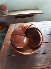 Ciotola in ceramica con 6 ciotoline