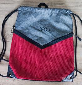 zaino sacca Audi grigio rossa