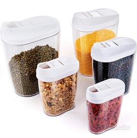 Set 5 barattoli trasparenti di varie misure