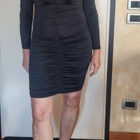 vestito arricciato nero