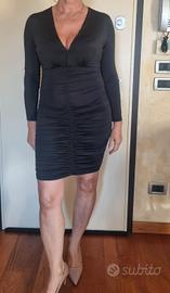 vestito arricciato nero