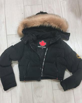 piumino zavetti canada con cappuccio con pelliccia