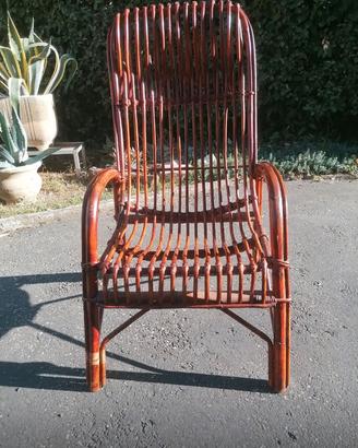 Poltrona in midollino e rattan