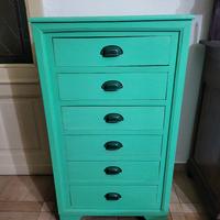 Settimanale Vintage Verde Acqua - 6 Cassetti
