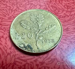 Moneta 20 lire 1972