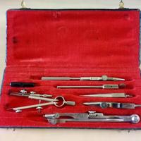 astuccio antico compasso MILANO 5 con accessori