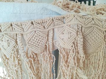 Frangia pizzo cotone macramè  vintage