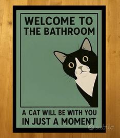 stampa ironica gatto A4 con cornice