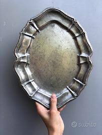 Antico vassoio in peltro