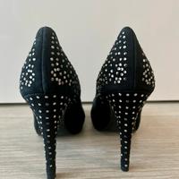 Décolleté nere plateau tacco 11 brillantini