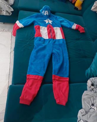 Marvel tuta intera/pigiama Capitan America Xs/ S