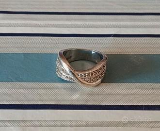 Anello Fascia Argento 925 & Zirconi Misura 16