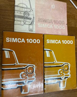Libretto uso e manutenzione Simca 1000 e Chrysler