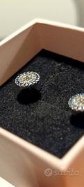 Orecchini Tondi Zirconi Blu Argento S 925