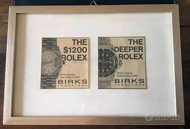 Quadro con 2 pubblicità Rolex metà anni ‘60 