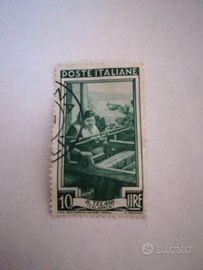 Francobollo 10 lire "il telaio" calabria