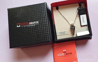 Collana pendente uomo in acciaio 316L spinello