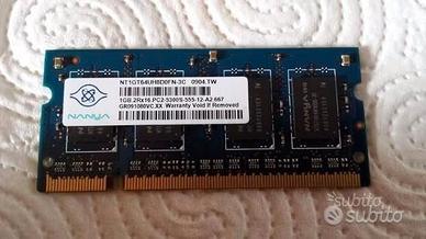 Memoria RAM So-Dimm Nanya 1GB DDR2 6400S 667MHz