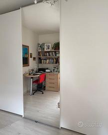 armadio 6 ante scorrevole bianco con specchio 