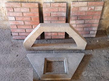 Caminetto refrattario prefabbricato ang. o parete