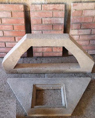 Caminetto refrattario prefabbricato ang. o parete