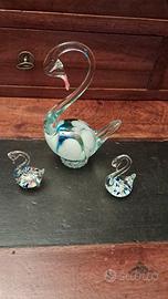 Set di 3 Cigni in vetro di Murano
