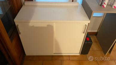 mobiletti bassi con ante scorrevoli bianchi