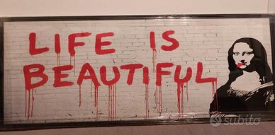 Quadro Banksy life is beautiful cm 166x86h