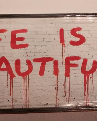 Quadro Banksy life is beautiful cm 166x86h