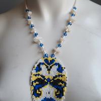 Collana lunga Boho Madreperla Ciondolo Maschera