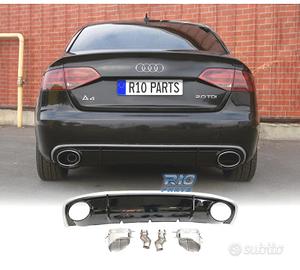 DIFFUSORE AUDI A4 B8 11-15 LOOK RS4 DOPPIA USCITA