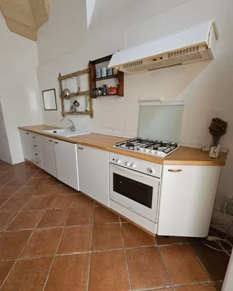 cucina lineare 3,7m top in rovere