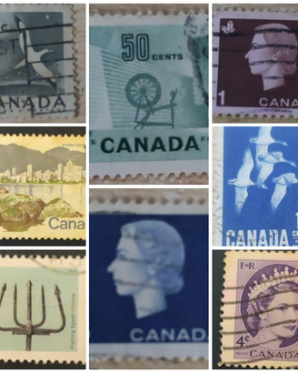 Lotto 8 Francobolli Vintage Canada - Regina Elisab