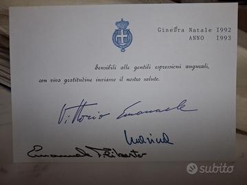 Autografo Vittorio Emanuele