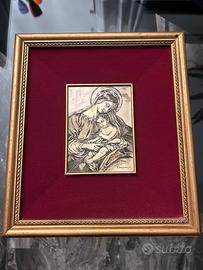 Quadro argento cesellato a mano da Ranghino A.