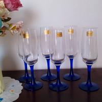 6 Calici da flute bleu NUOVI