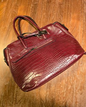 Borsa Obsel: rossa effetto coccodrillo