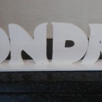 scritta in legno Honda da appoggio bianco lucido