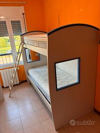 cameretta con letto a castello 2 materassi emiflex