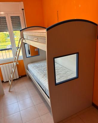 cameretta con letto a castello 2 materassi emiflex