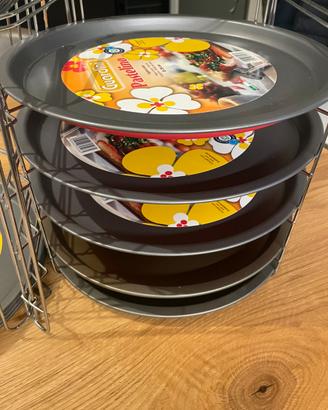 Supporto pizze multiple per cottura in forno
